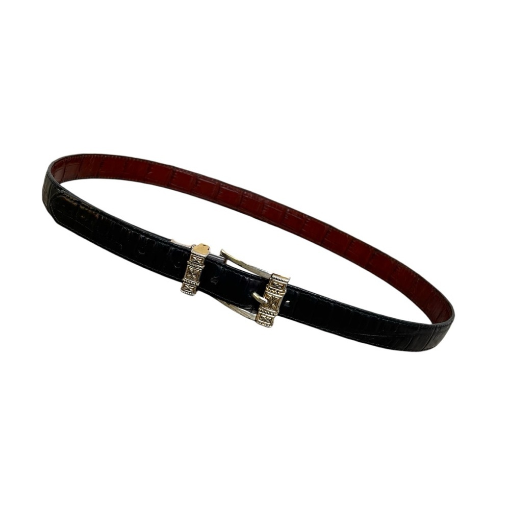 Brighton reversible Brown/Black Leather croc Print  belt XL 36